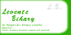 levente bihary business card